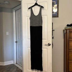 Loft L/XL black and grey maxi dress